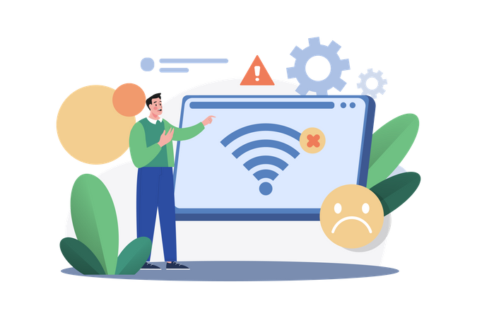 Sem conexão com a Internet  Ilustração