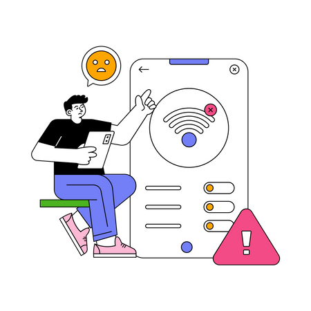 Sem conexão com a Internet  Ilustração