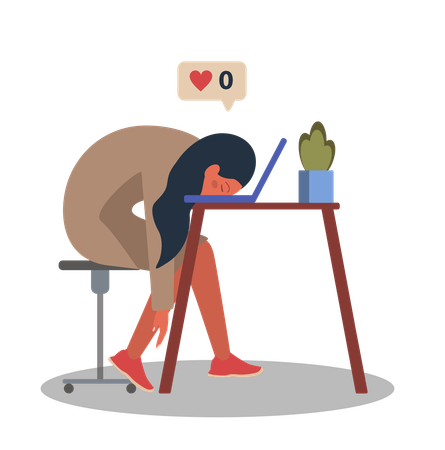 Sem interação nas redes sociais  Ilustração