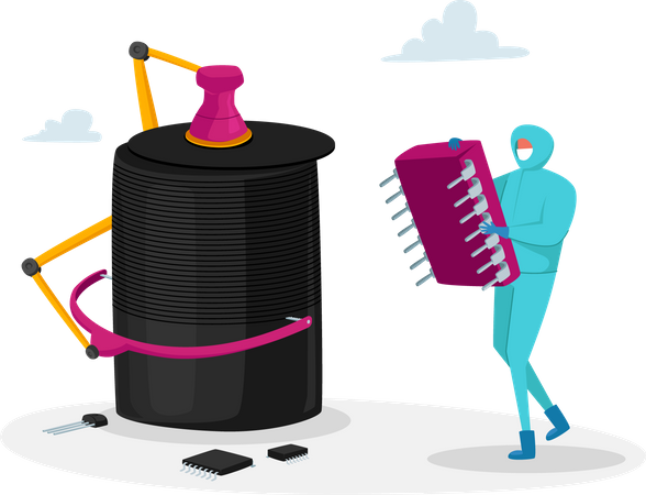 Semiconductor microchip integration  Illustration