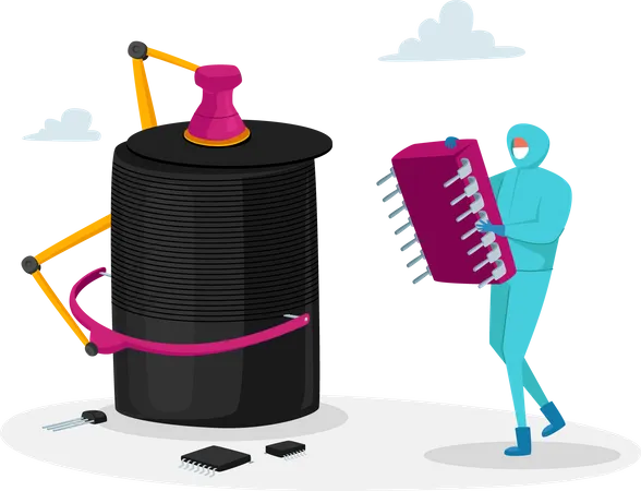 Semiconductor microchip integration  Illustration