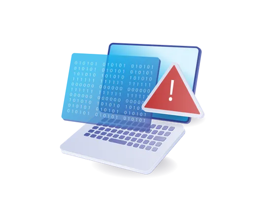 Señal de advertencia de ataque de malware  Ilustración