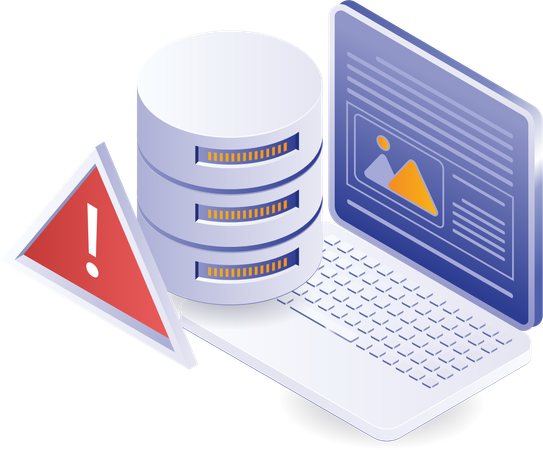 Señales de advertencia sobre el uso de macrodatos informáticos  Ilustración