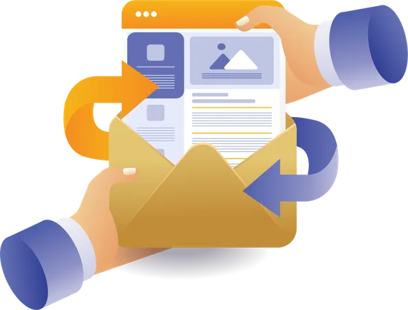 Send and receive email data  Illustration