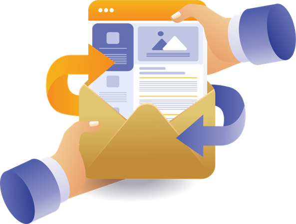 Send and receive email data  Illustration