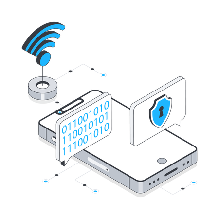 Send binary coded message  Illustration