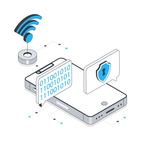 Send binary coded message  Illustration