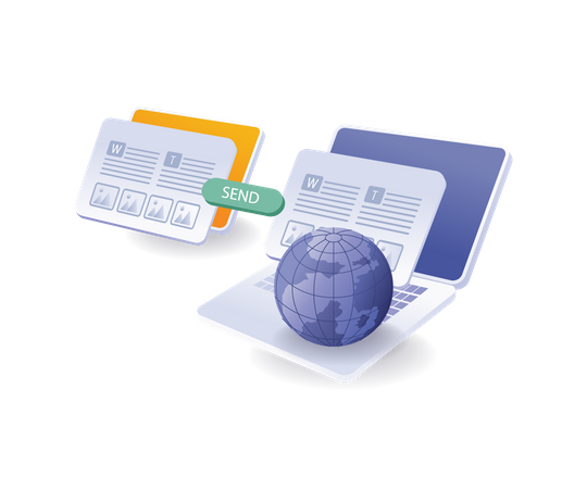Send creative design data  Illustration