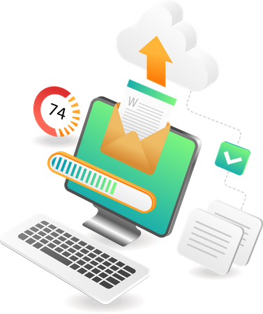 Send data to cloud server  Illustration