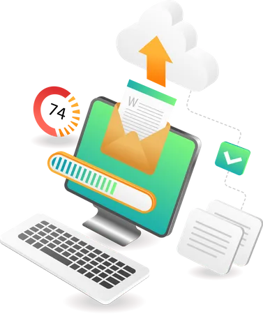 Send data to cloud server  Illustration