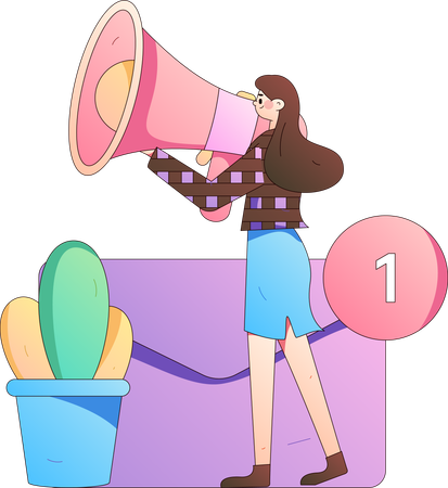 Send marketing emails to team  イラスト