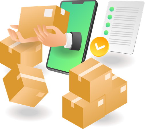 Send package online  Illustration