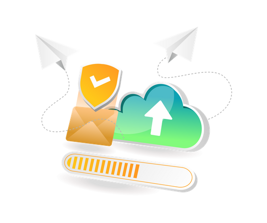 Send secure cloud email  Illustration