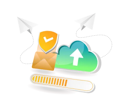 Send secure cloud email  Illustration