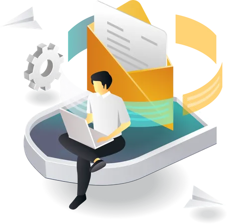 Send Secure Mail  Illustration