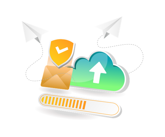 Sichere Cloud-E-Mail senden  Illustration