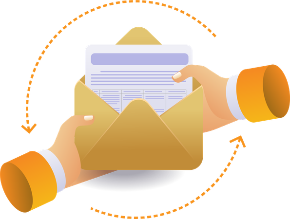 Sending and receiving email data  Illustration