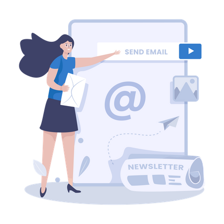 Sending business Mail  Illustration