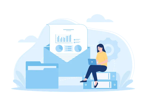 Sending data via email  Illustration