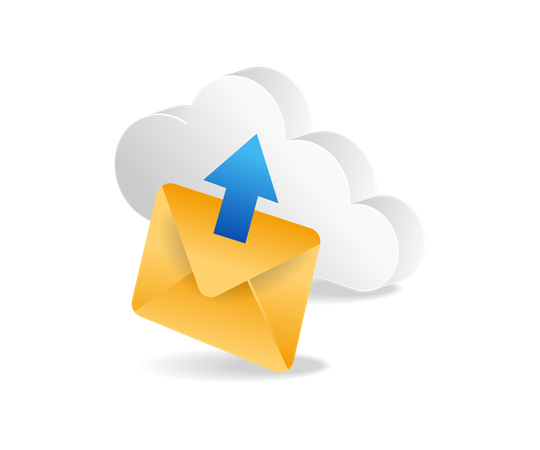 Sending email via cloud  Illustration