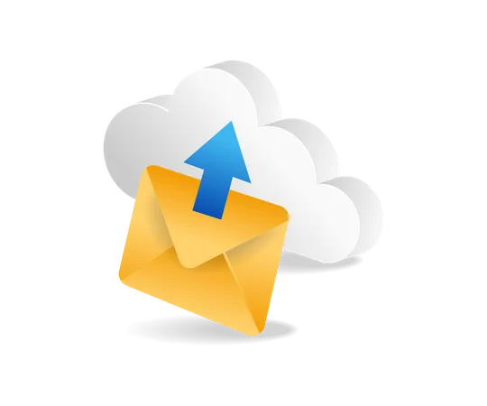 Sending email via cloud  Illustration