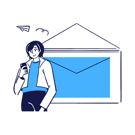 Sending emails for communication and productivity  Illustration