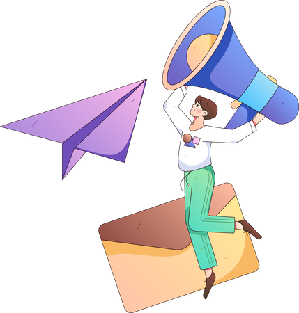 Sending emails for marketing  イラスト