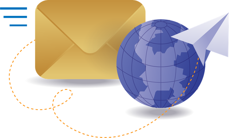 Sending emails globally  Illustration