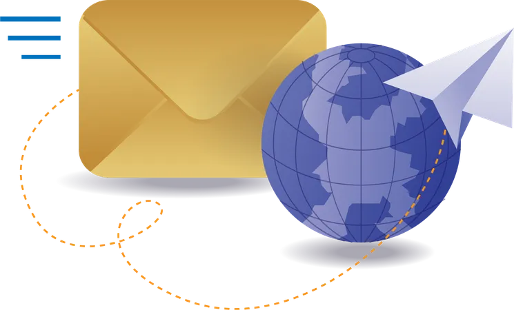 Sending emails globally  Illustration