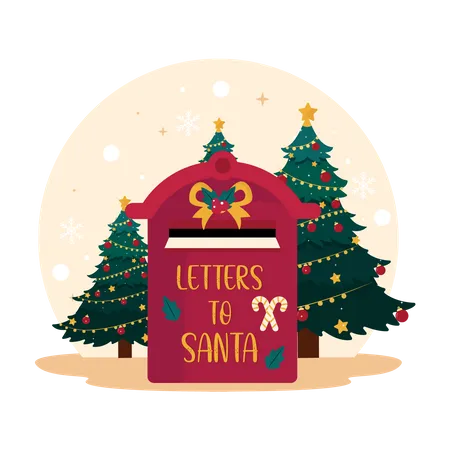 Sending letters to santa  Illustration