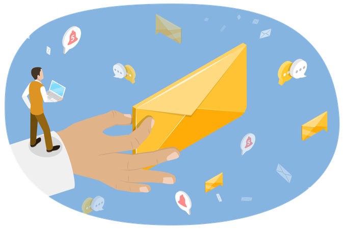 Sending Message  Illustration