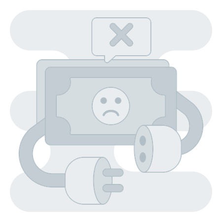 Sending money failed  Illustration
