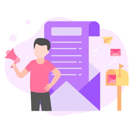 Sending Newsletter  Illustration