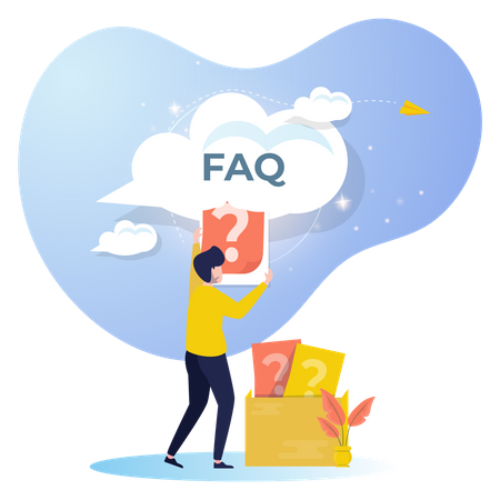 Sending online question for FAQ Illustration