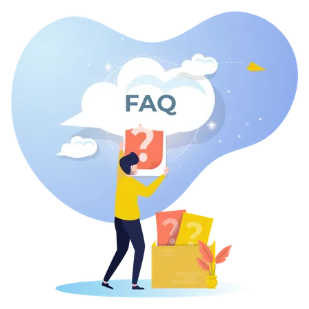 Sending online question for FAQ Illustration