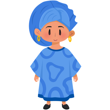 Senegal Boubou girl  Illustration