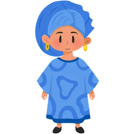 Senegal Boubou girl  Illustration