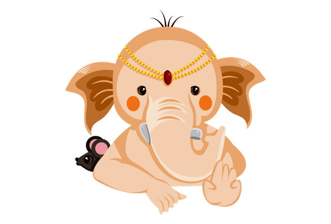 Senhor Ganesha dando bênçãos  Ilustração