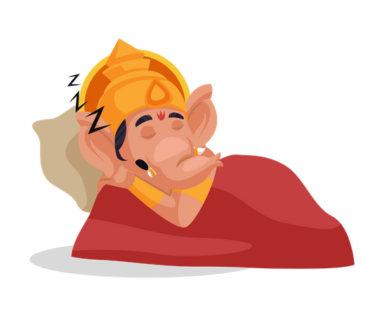 Senhor Ganesha dormindo  Ilustração