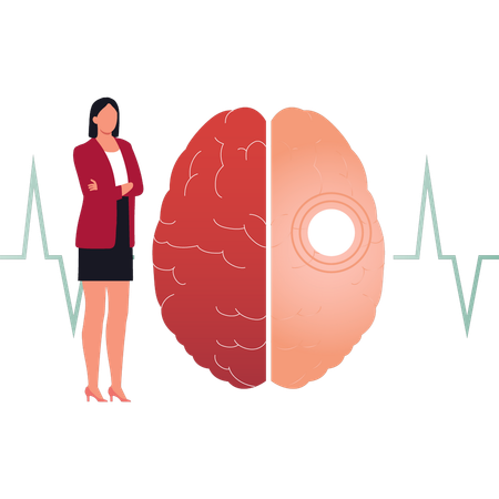 A senhora está mostrando o tumor cerebral humano  Ilustração