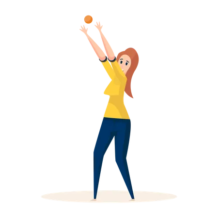 Senhora jogando bola  Ilustração