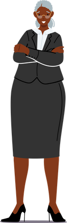 Senior African Business Woman Wear Formal Dress  Illustration