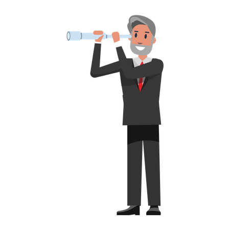 Senior Businessman finding opportunity  Illustration