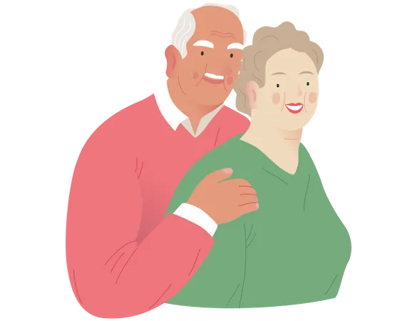Senior Couple Illustration