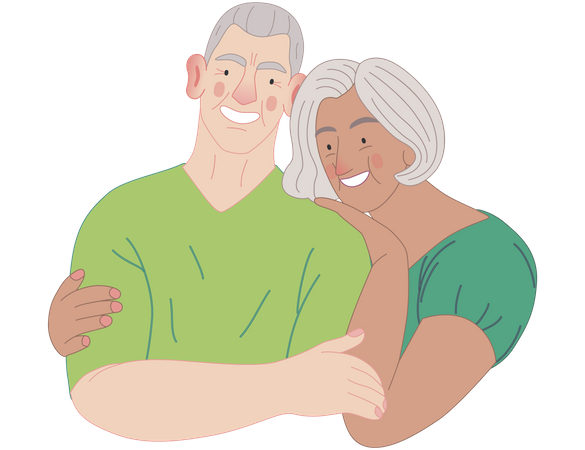 Senior Couple Illustration