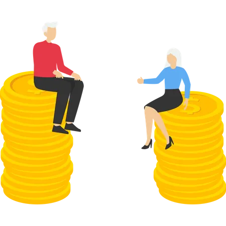 Senior couple and retirement plan business finance  Illustration