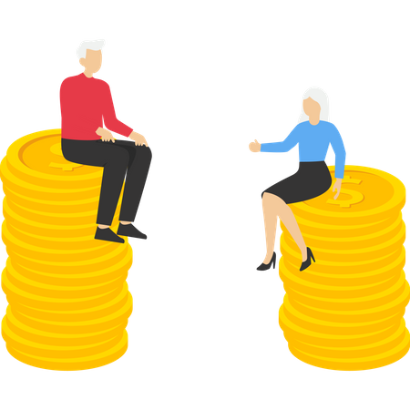 Senior couple and retirement plan business finance  Illustration