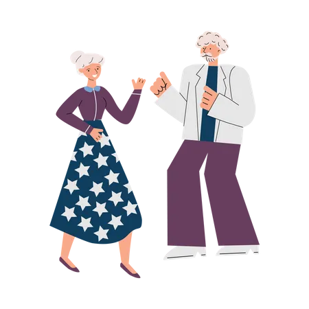 Senior couple Dancing  Illustration