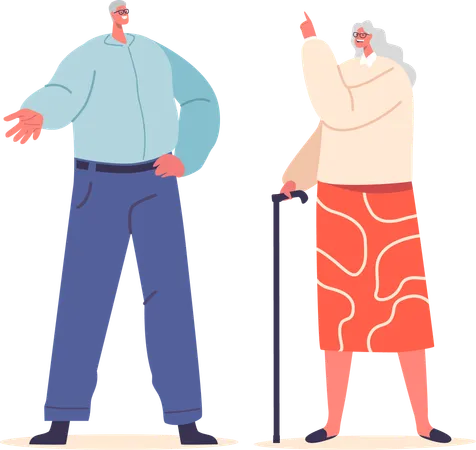 Senior Couple Exhibiting Wisdom  Illustration