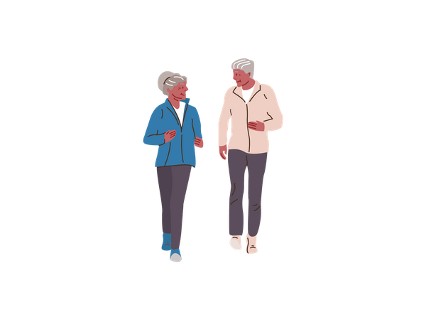 Senior couple going for jogging  イラスト